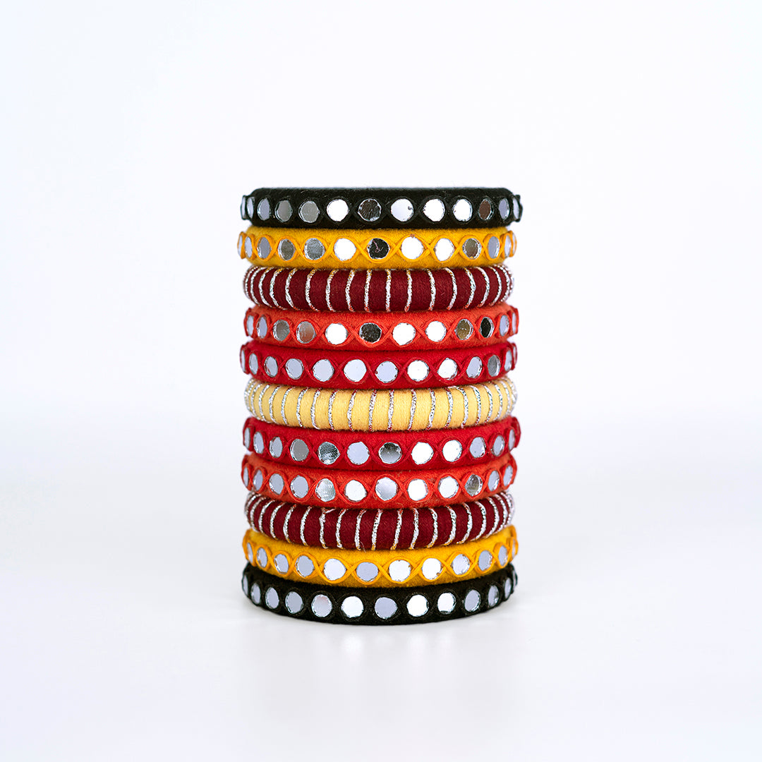 Vamika Multicolor Mirror Work Bangle Set