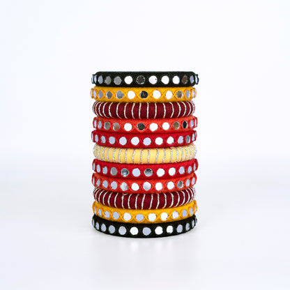 Vamika Multicolor Mirror Work Bangle Set