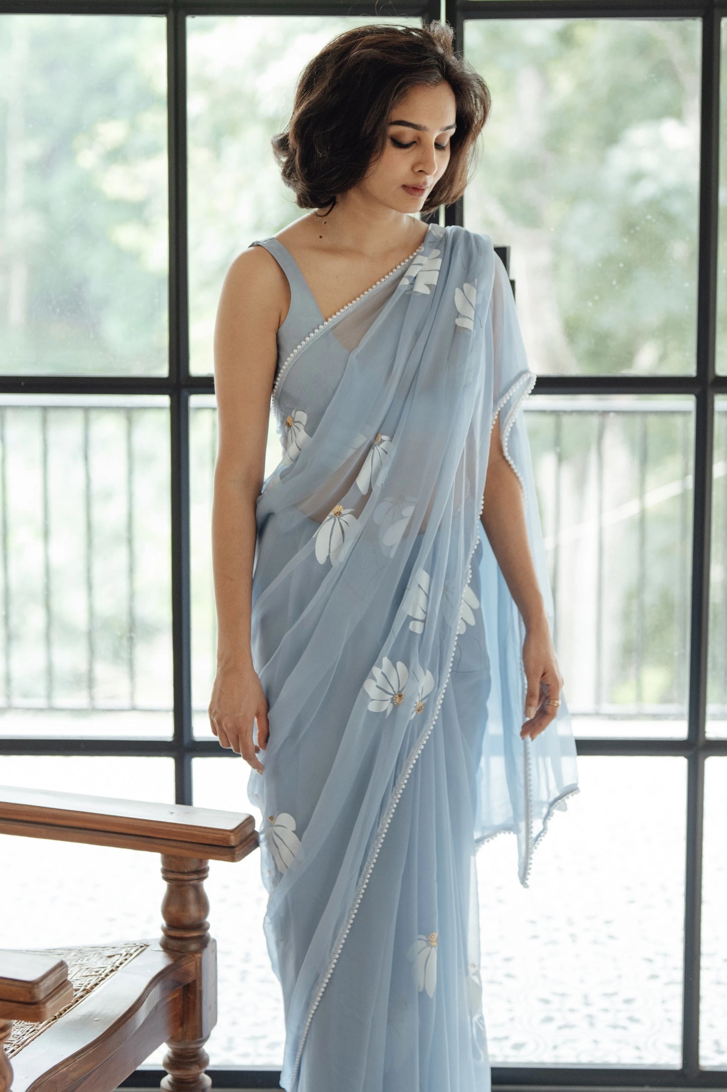 Half-Daisies Chiffon Saree