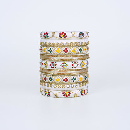 Rishvi White Bangle Set