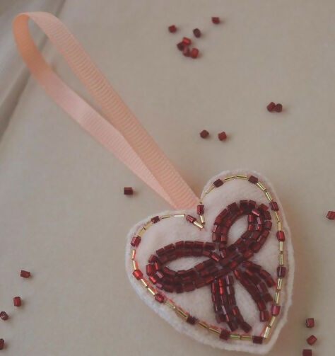 Embroidered Bow Ornament