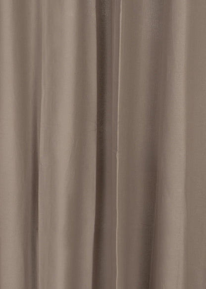 Room Darkening - Solid Walnut Grey Cotton Plain Curtain