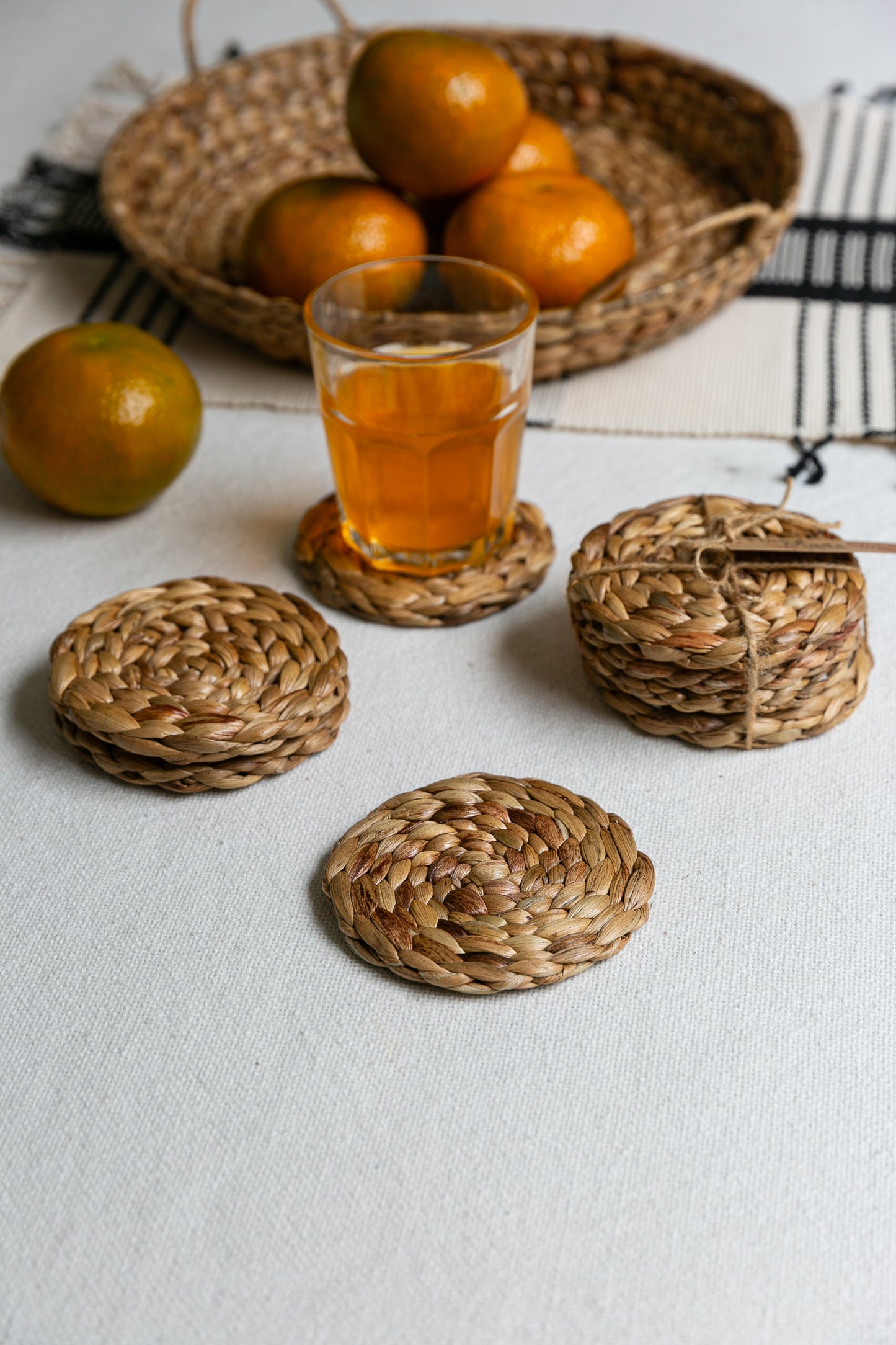 Water Hyacinth Coasters Single Weave (Set of 4)