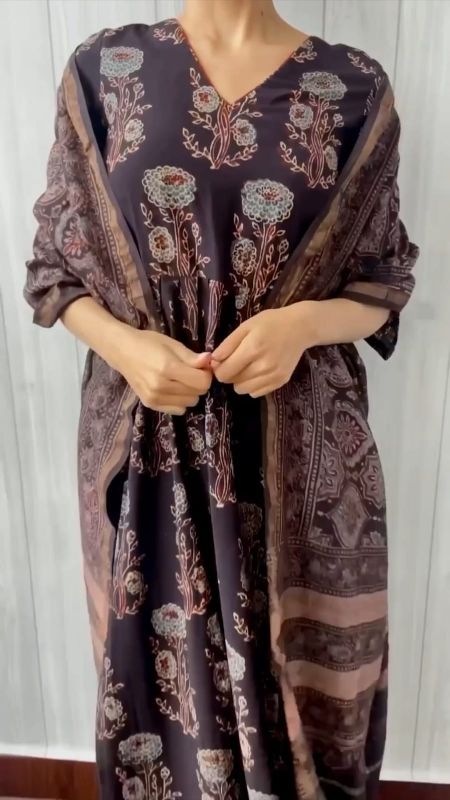 Mannat Black Ajrakh Chanderi Silk Dupatta