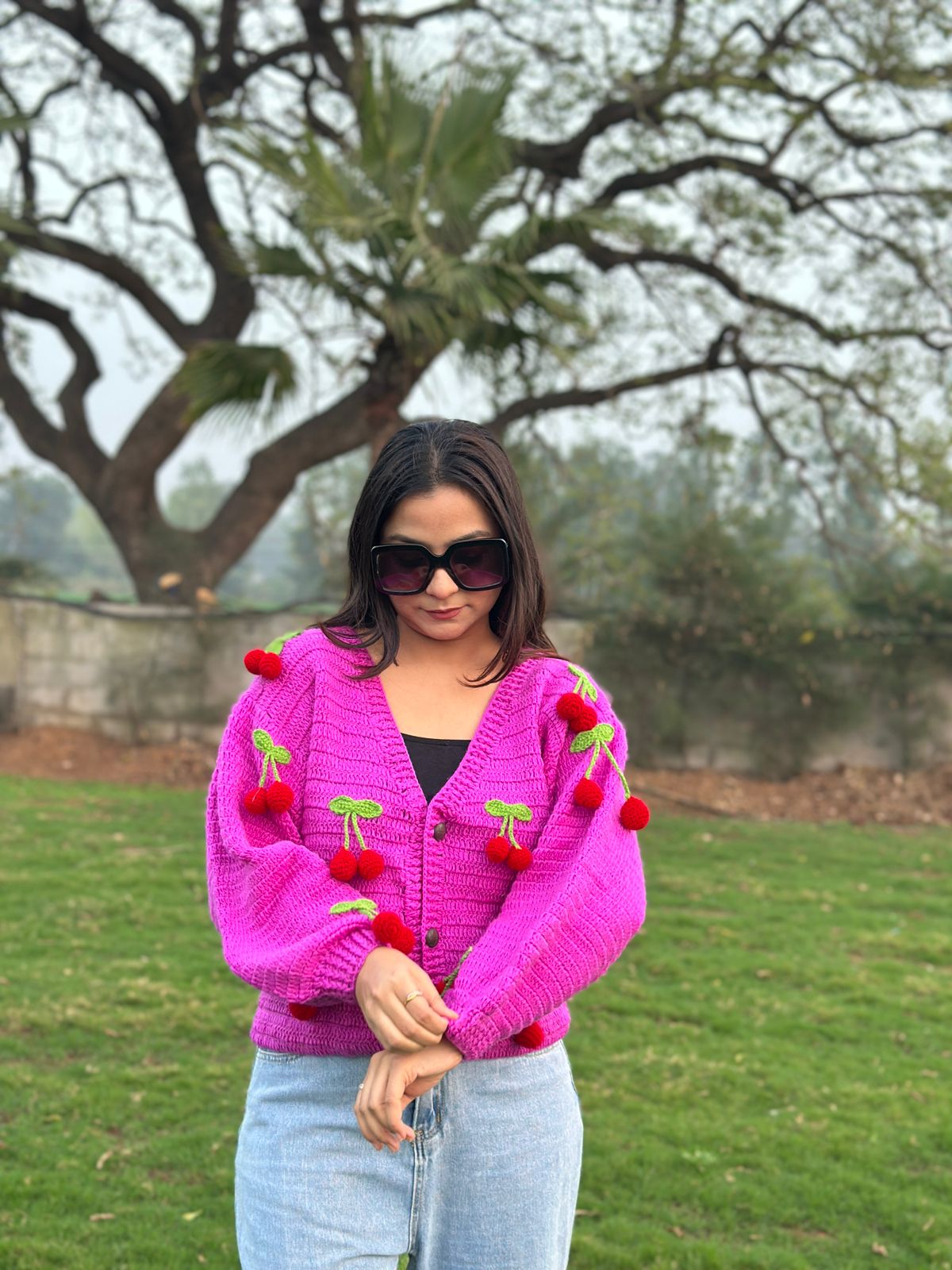 Hanging Cherry Crochet Cardigan – Local Nation