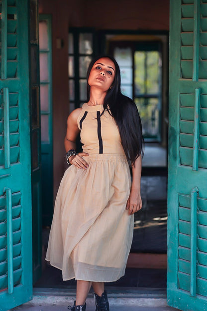 Beige The Beauty Cotton Dress