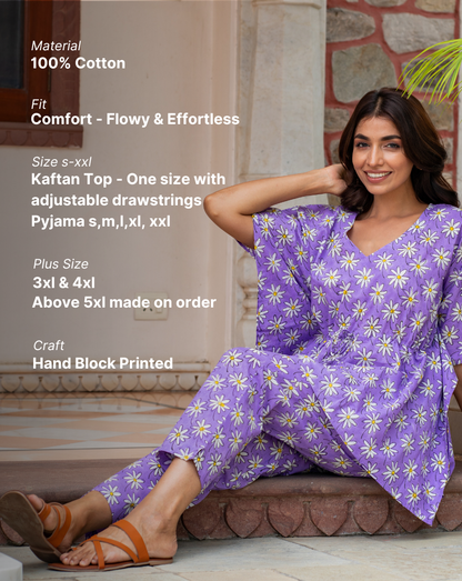 Whoopsie Daisy Purple Chill Jams Cotton Co-ord Set