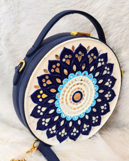 Evil Eye Lippan Art Handcrafted Circle Box Bag