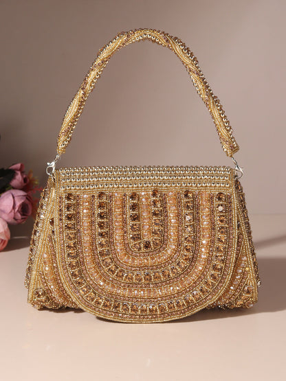 Gold Rush Embroidered Flap Bag