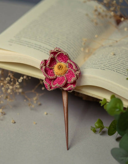 Hairstick ~ Shimmer Pink Lotus