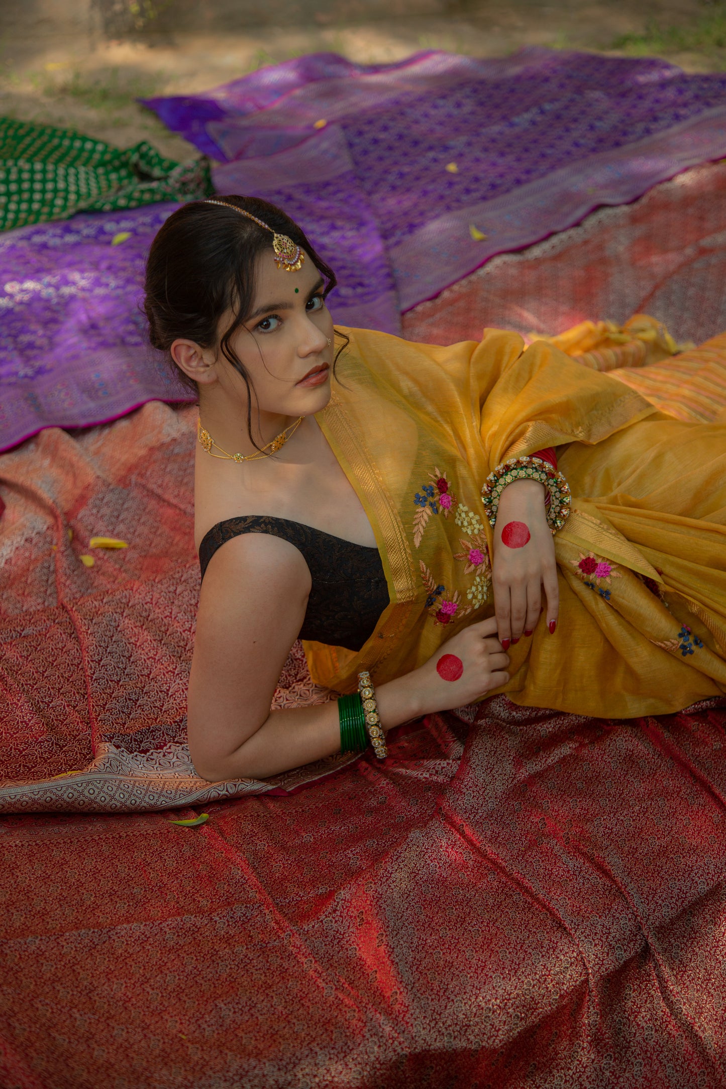 Yellow Sunehri Saree