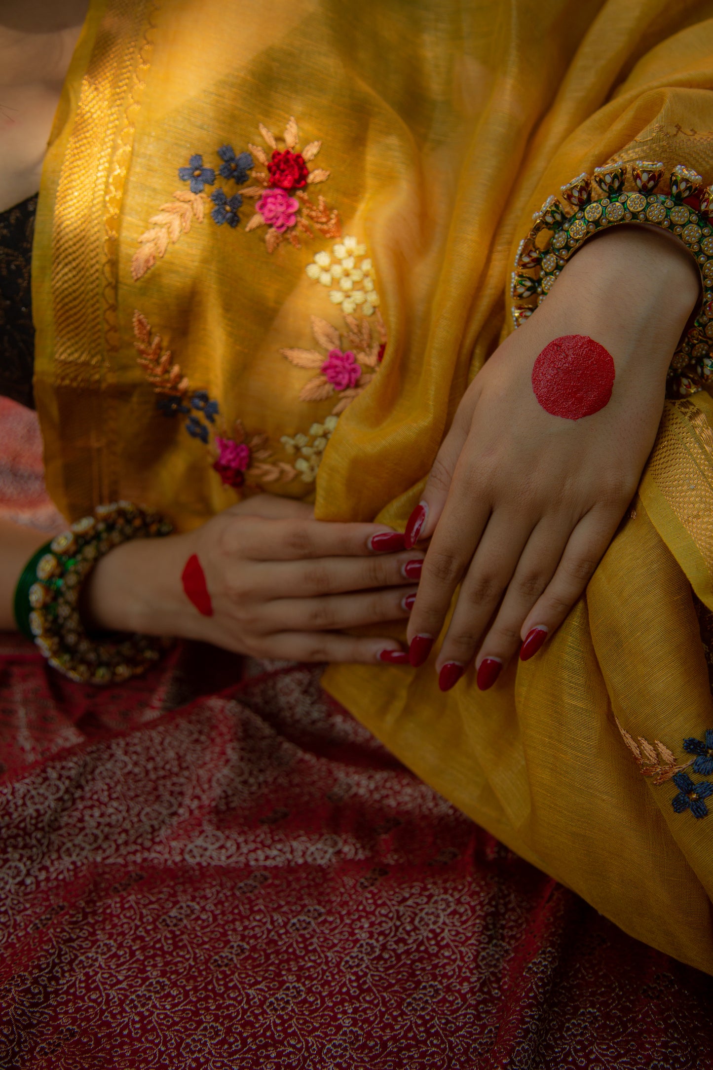 Yellow Sunehri Saree