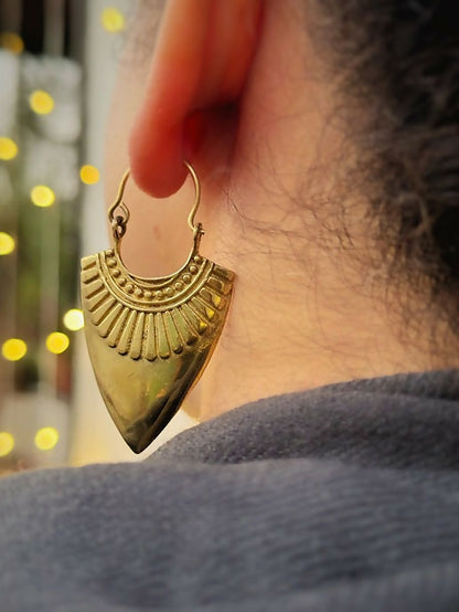 Nefertiti Brass Earrings