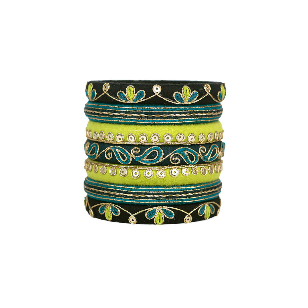 Kalaa Neon Green Bangle Set