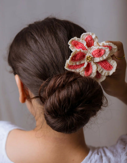 Hairstick ~ Pink & White Petunia