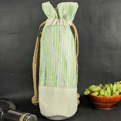 Upcycled Handwoven: Wine Bottle Holder