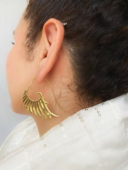 Angel Wings Brass Earrings