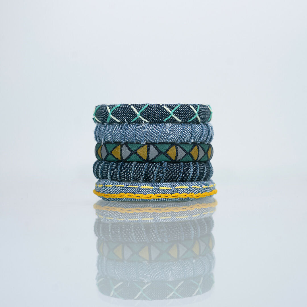 Zeal Denim Bangle Set