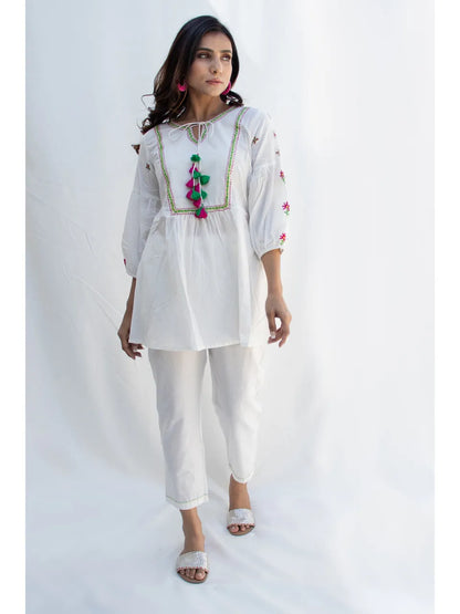 Asta Cotton Coord Set with Katha Embroidery