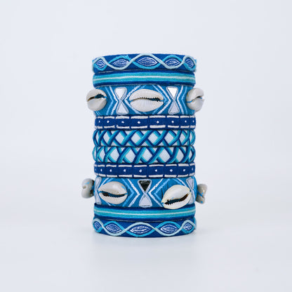 Sindhu Blue Bangle Set With Shells