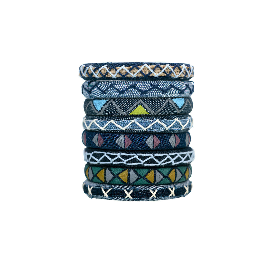 Crystal Denim Bangle Set