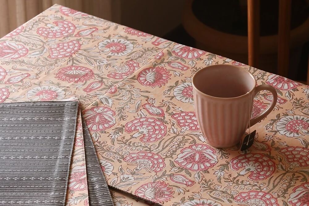 Blushing Meadows Wipeable & Reversible Cotton Placemats