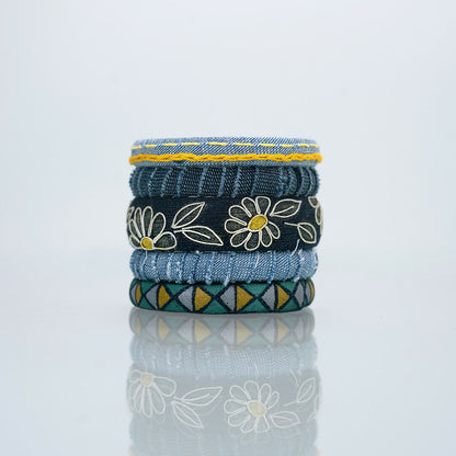 Daisy Denim Bangle Set