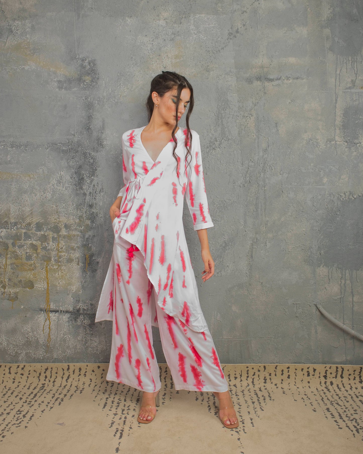 Ava Pink & White Co-ord Set