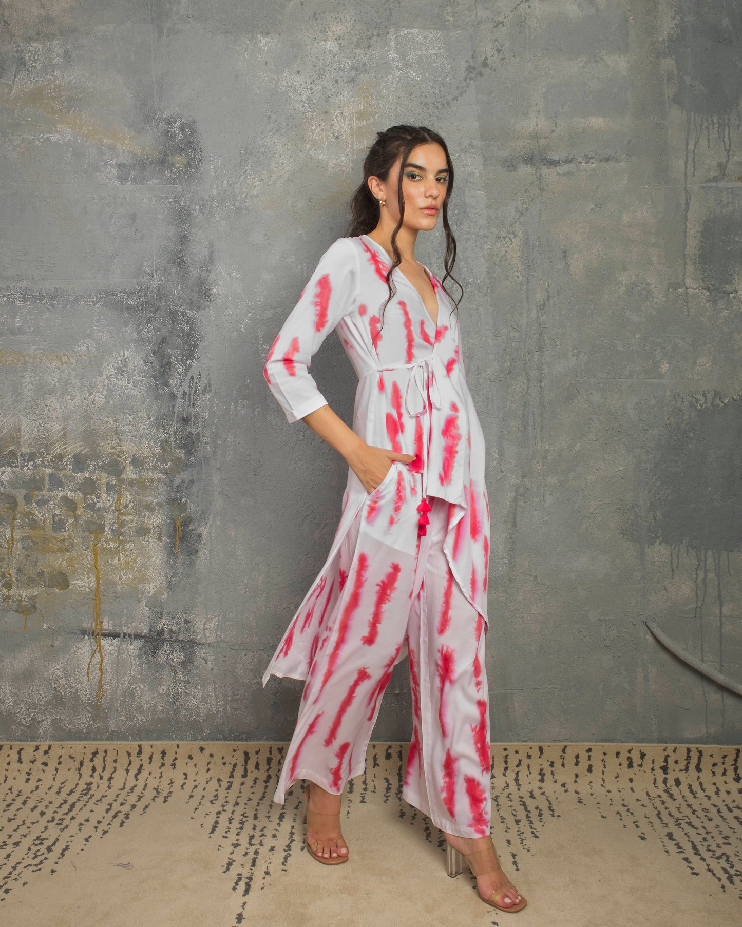 Ava Pink & White Co-ord Set