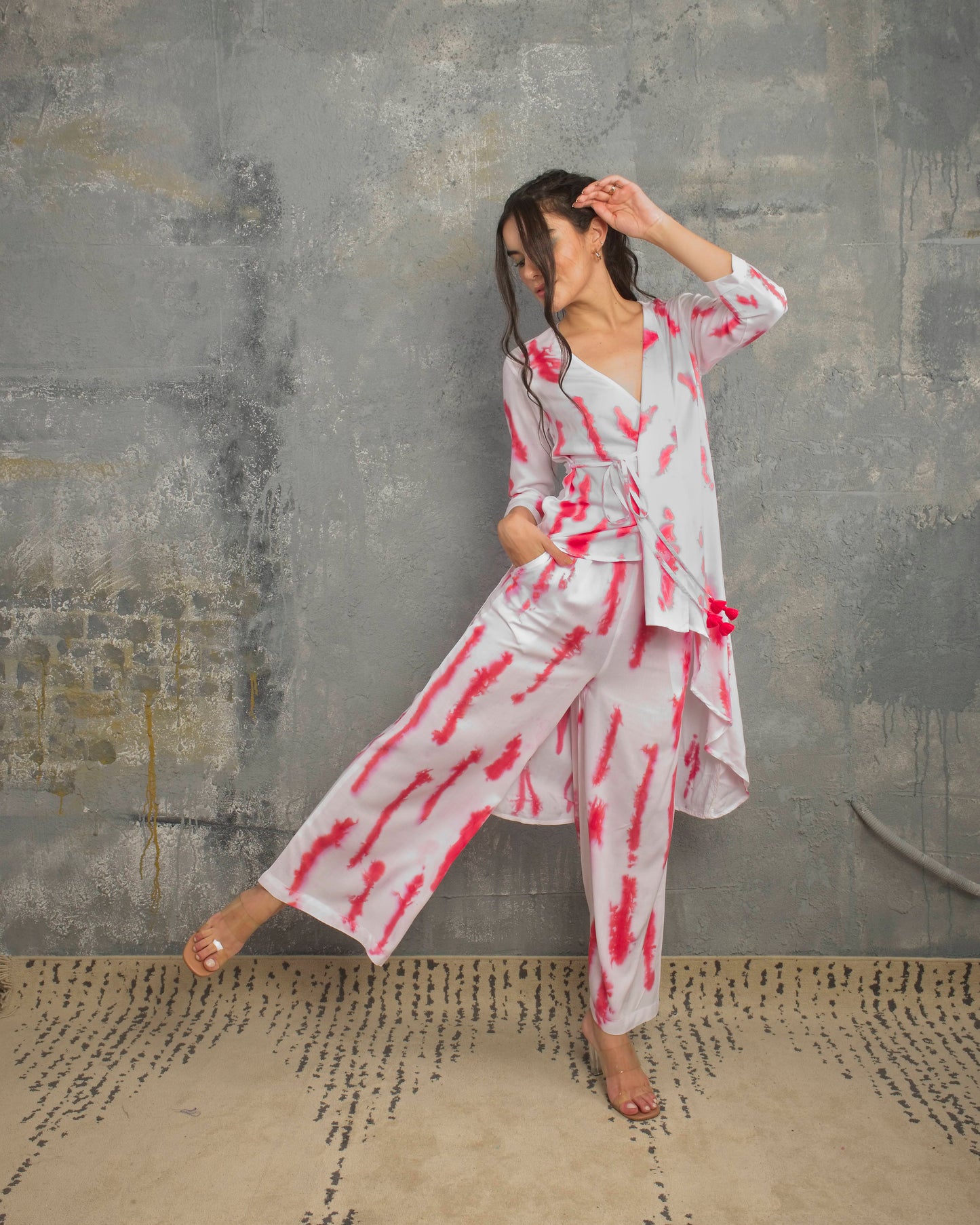 Ava Pink & White Co-ord Set