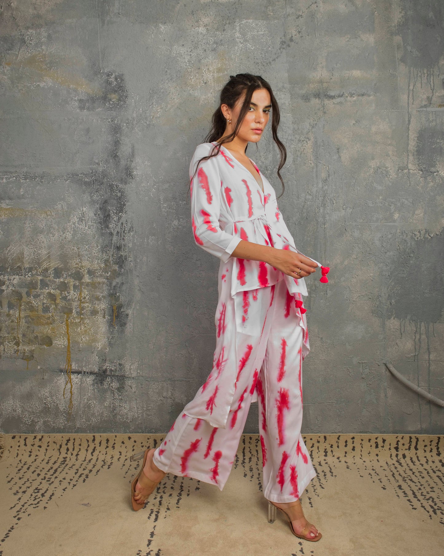 Ava Pink & White Co-ord Set