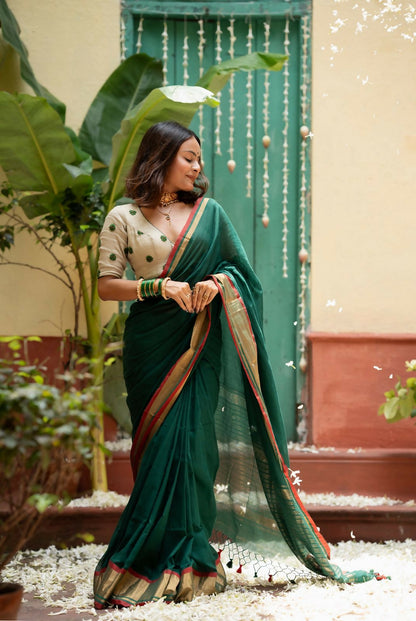 Param Sundari Handwoven Cotton Saree