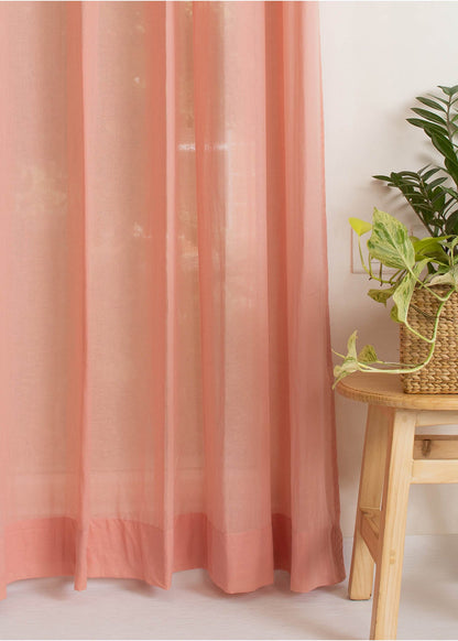 Light Filtering - Solid Rust Sheer Pure Cotton Curtain