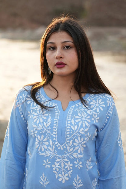 Fiza Modal Chikankari Short Kurta