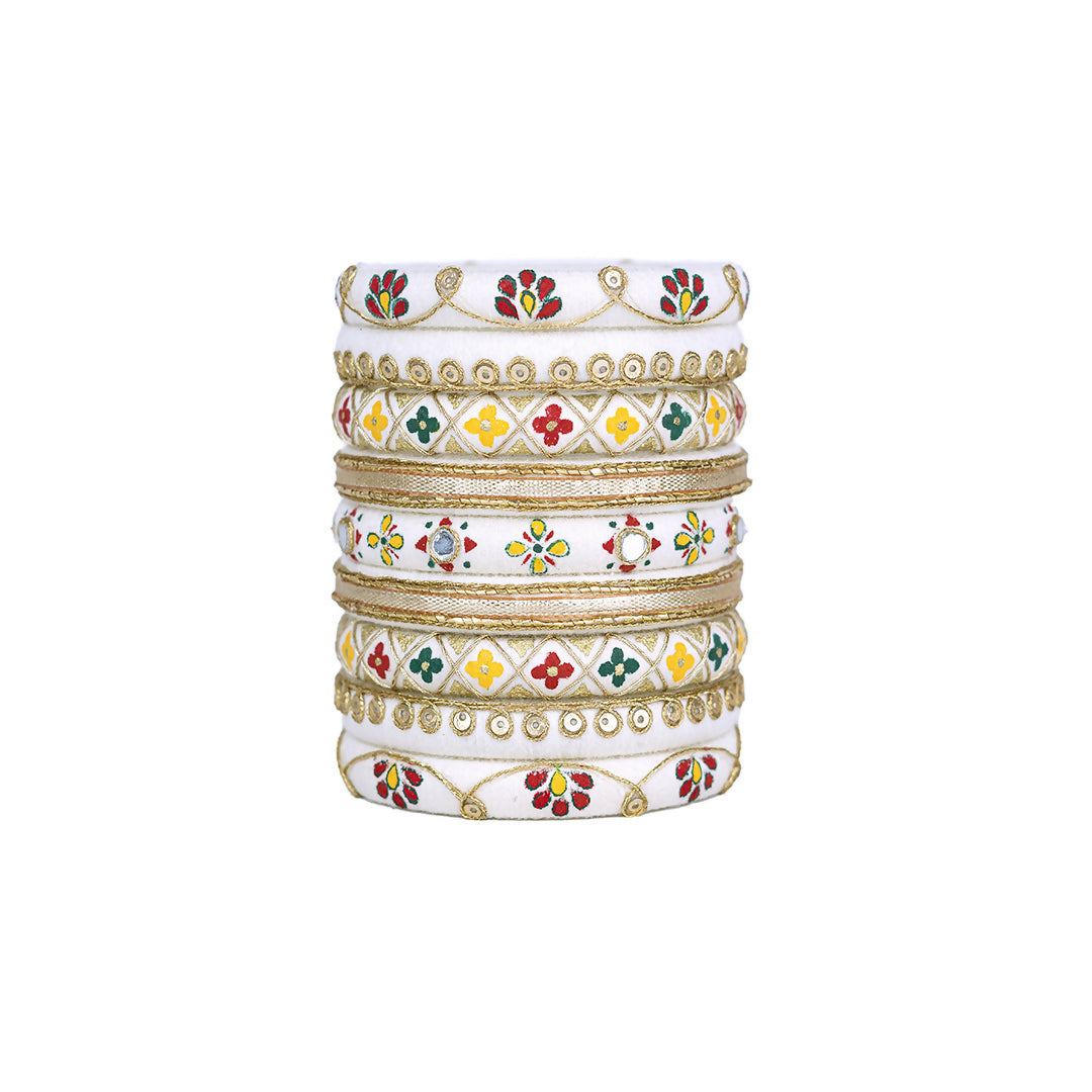 Rishvi White Bangle Set