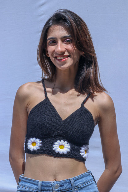 Daisy Black Crop Top