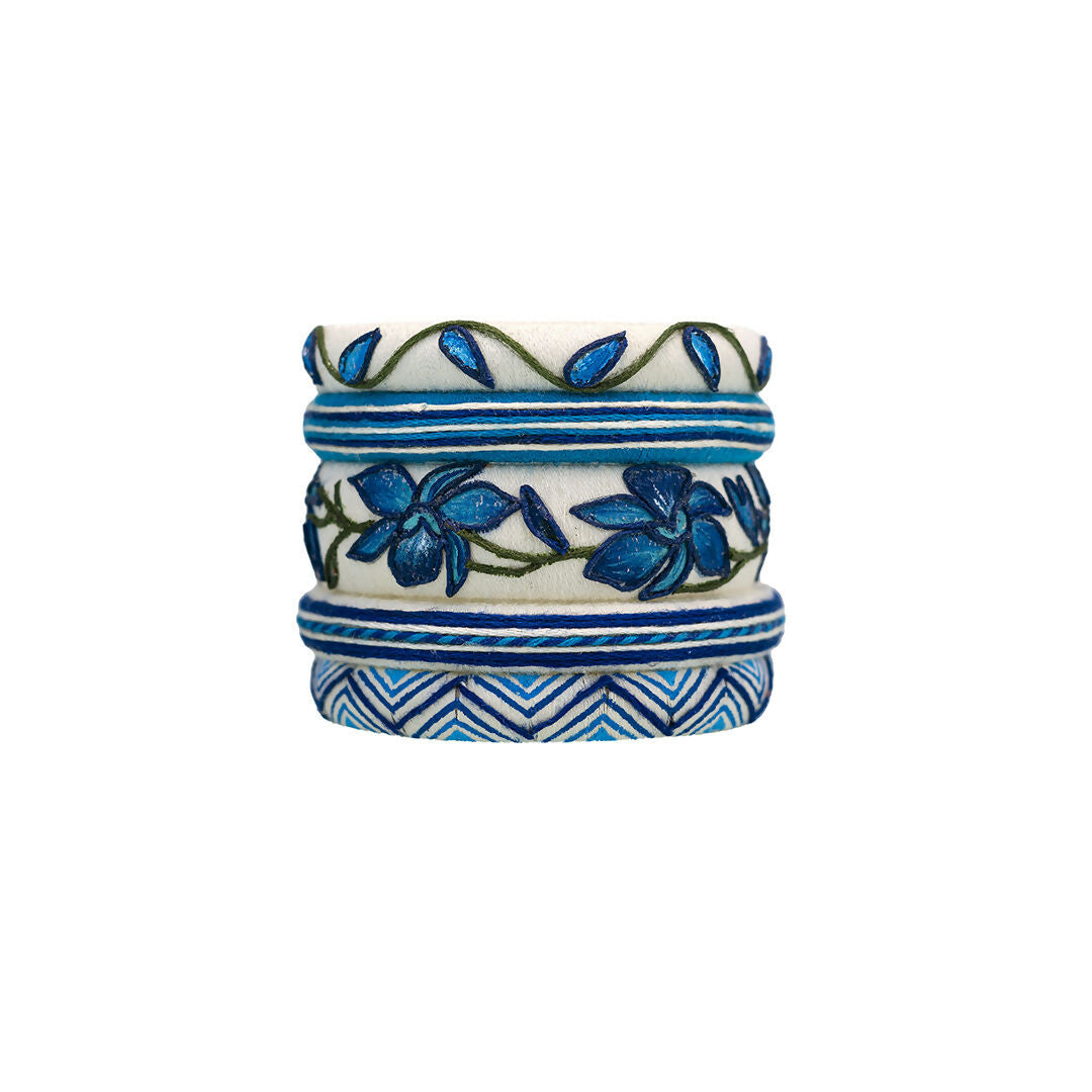 Arkida Cotton Thread Blue Bangle Set