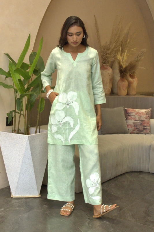 Hazel Kurta Set in Mint Green