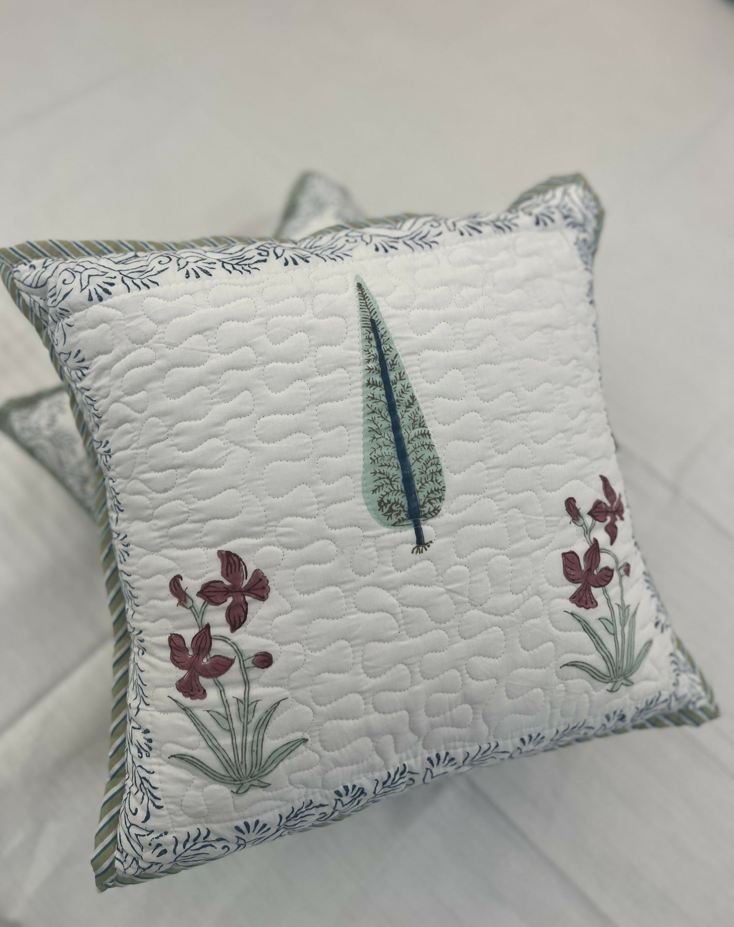 Quilted Cushion Cover| Suhani | Bloom Bliss (Set of 2)