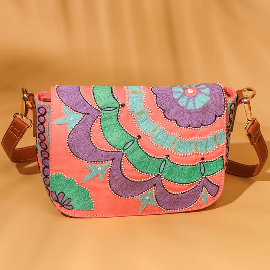 Peach Flap Cross-body Bag