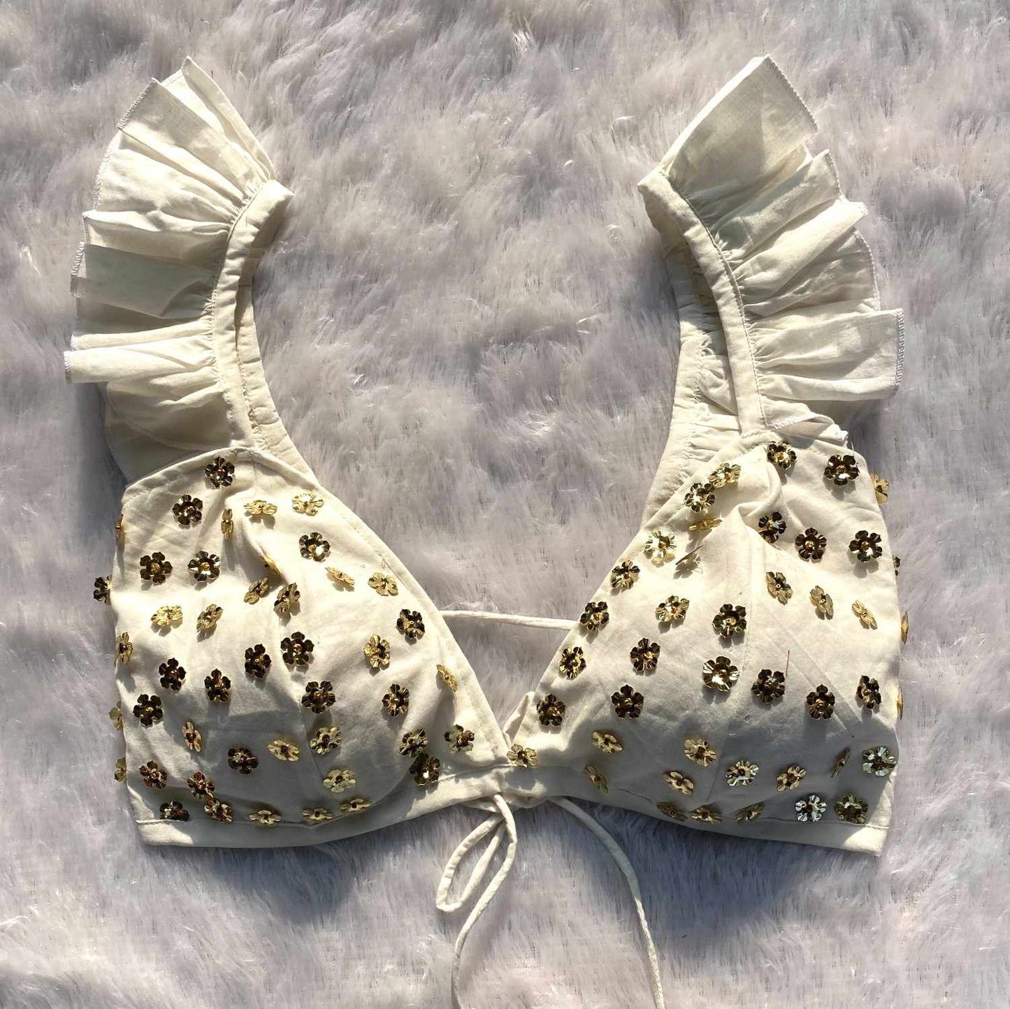 Floral Sequin Handwork Bralette