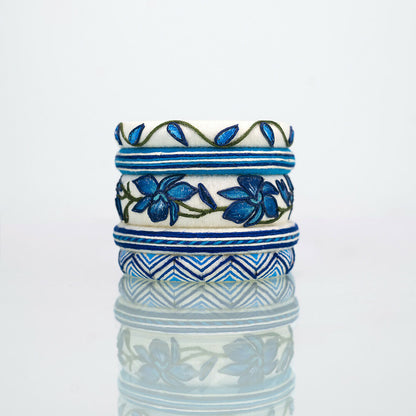 Arkida Cotton Thread Blue Bangle Set