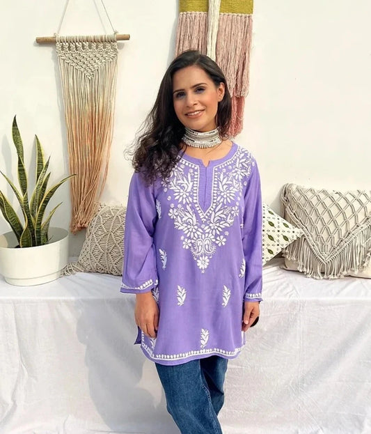 Farsana Lilac Short Kurta