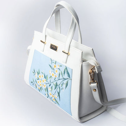 Periwinkle Blue and White Handbag