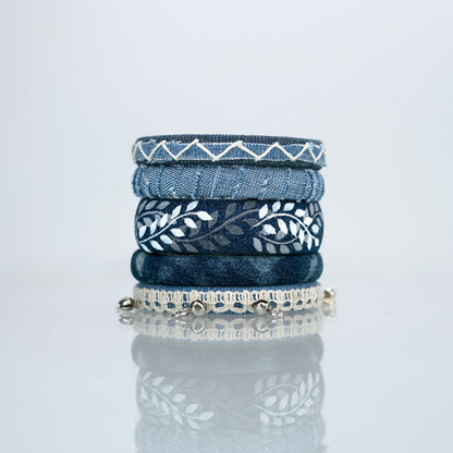 Marvellous Denim Bangle Set