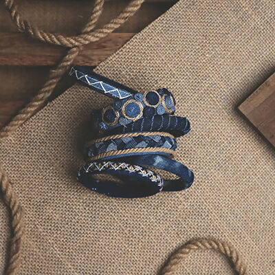 Charismatic Denim Bangle Set