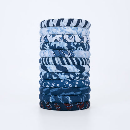 Nadi A Indigo & White Bangle Set