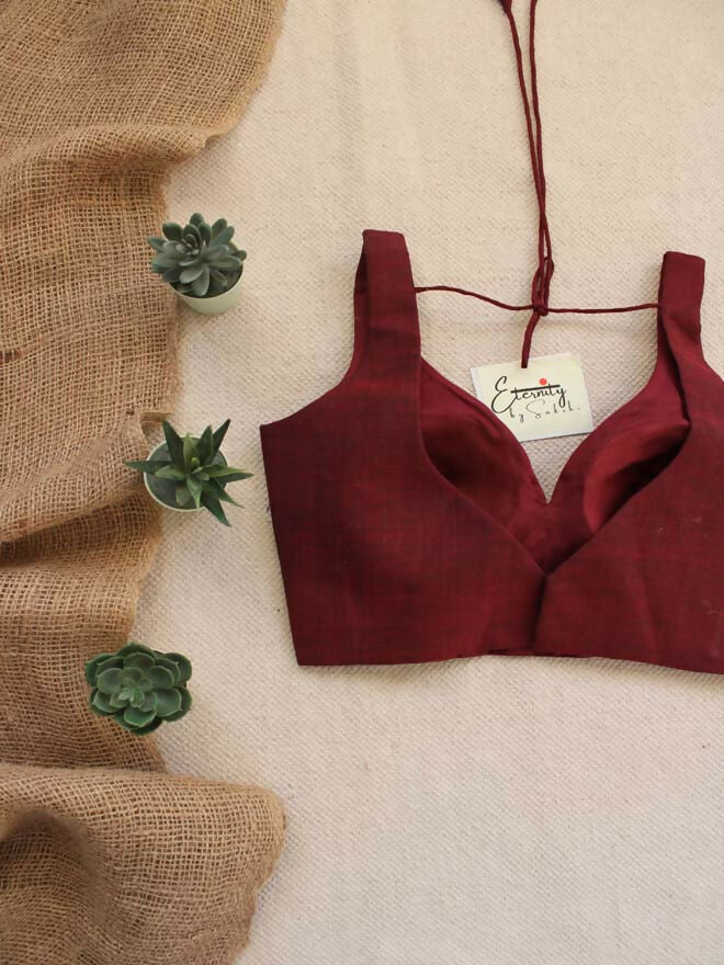 Maroon Madhubala Sleeveless Blouse