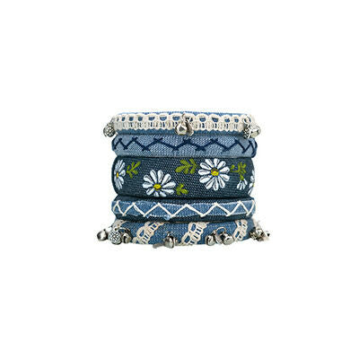 Floret Denim Bangle Set