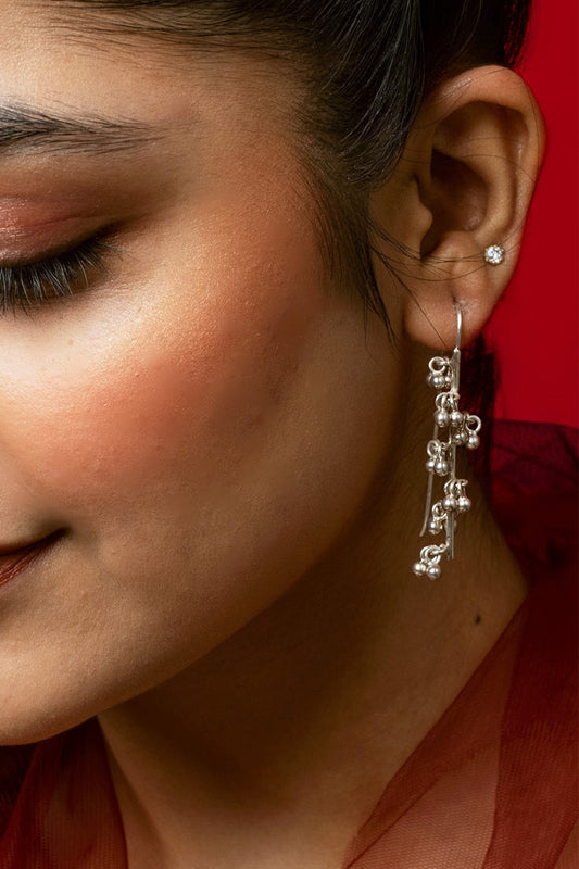 Silver Ghungroo Danglers